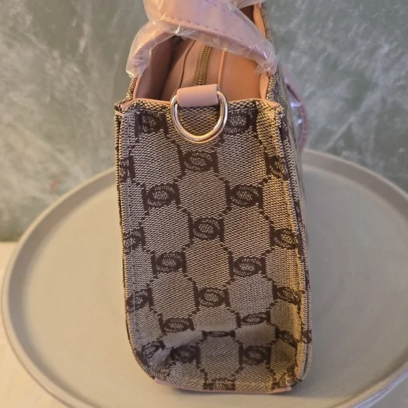 bebe Talulla Mini Satchel Blush Monogram Logo Crossbody Shoulder Bag NWT - Picture 8 of 12